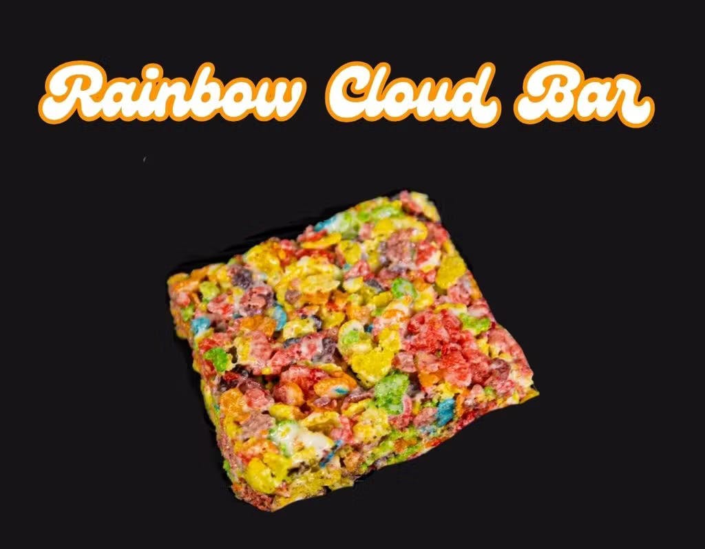 Photograph of product: Snicks Shnacks: Rainbow Cloud Bar 10mg Cereal Bar
