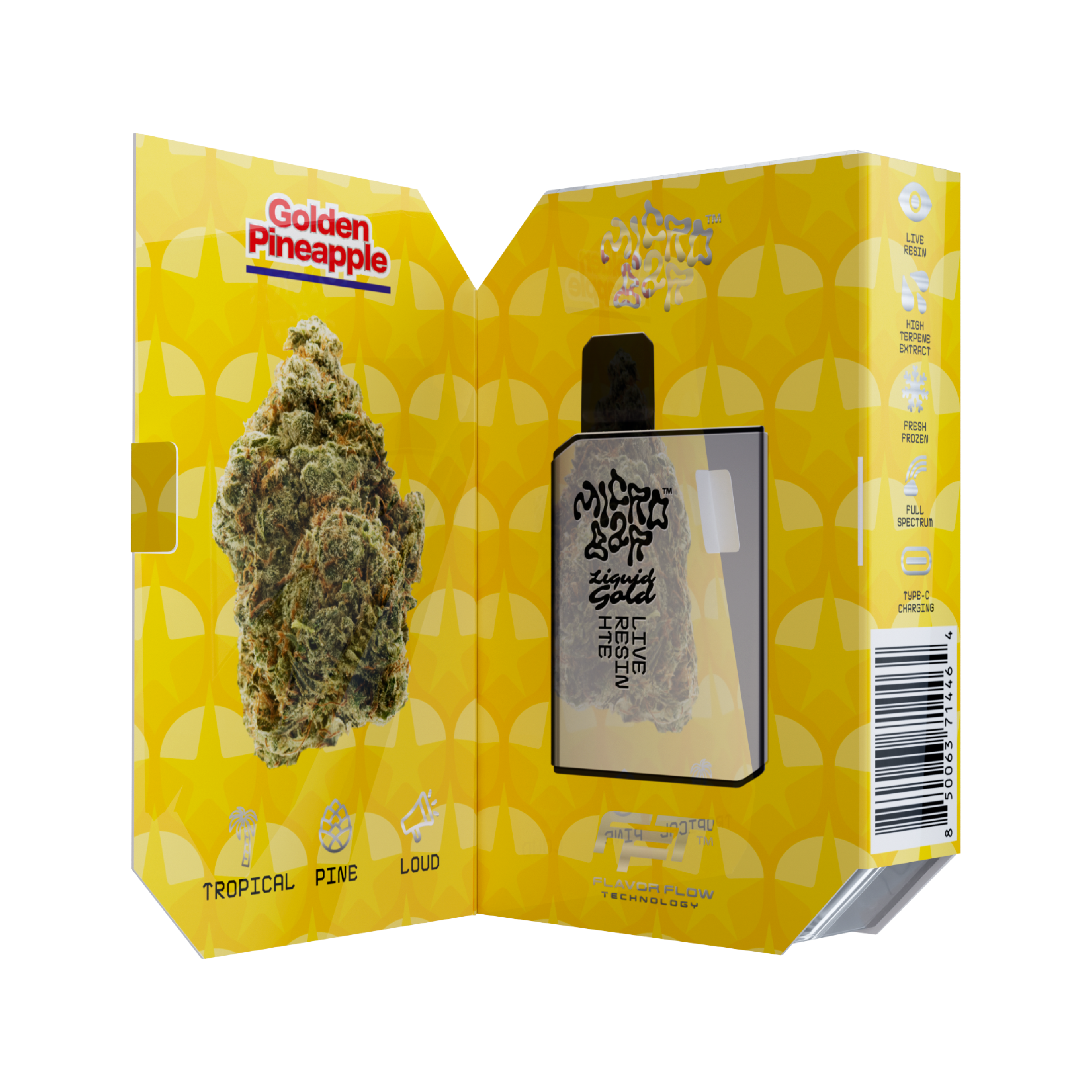 Photograph of product: Micro Bar - Golden Pineapple (S) - Vape - LR Dispo - 1g