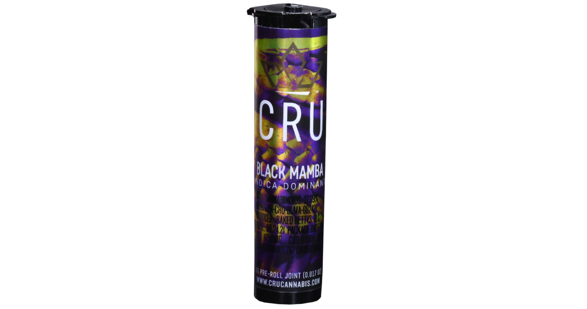 Photograph of product: CRU Black Mamba Oui'd Infused pre-roll single