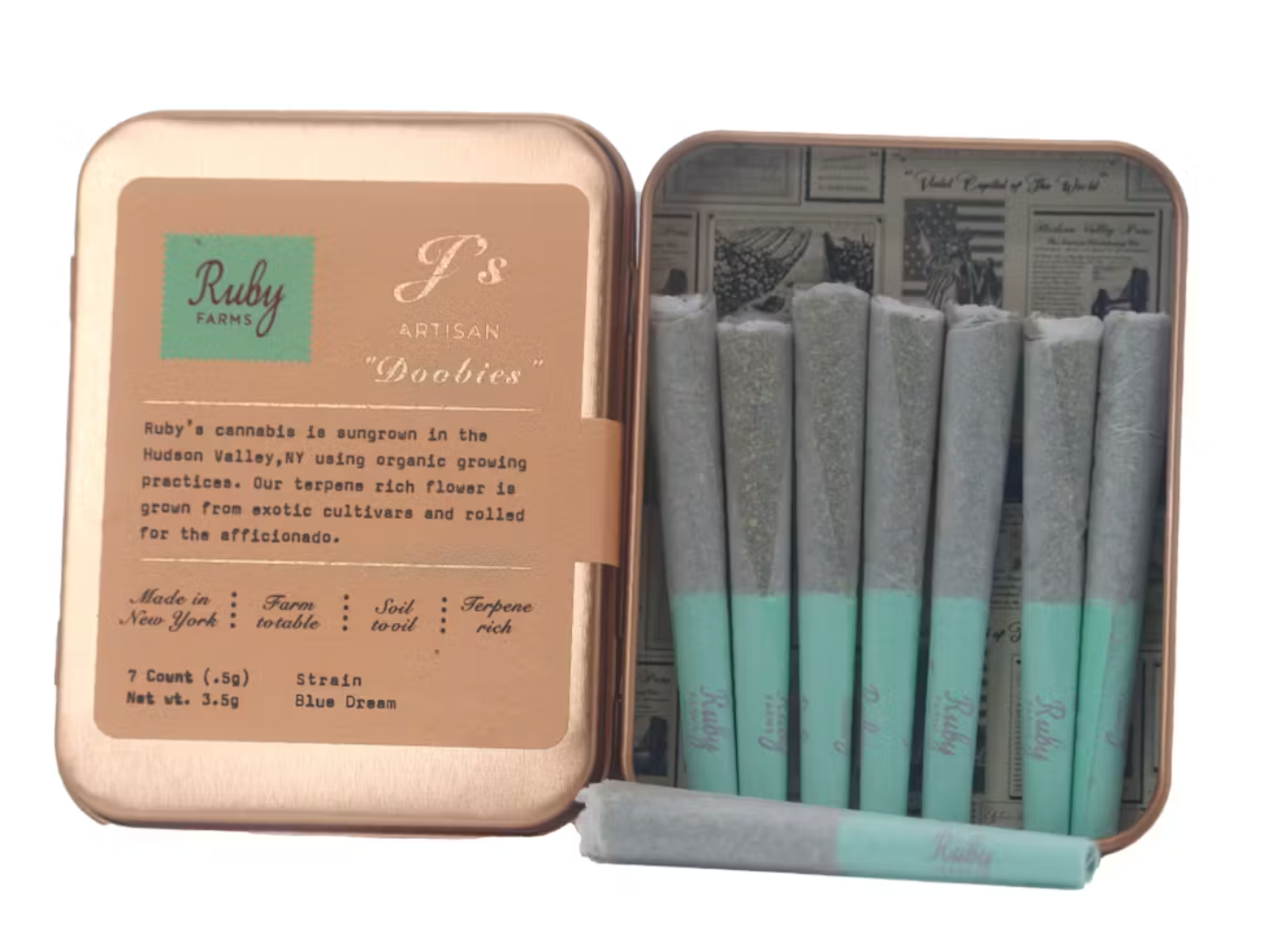 Photograph of product: Ruby Doobies | Blue Dream | Pre-roll 7pk
