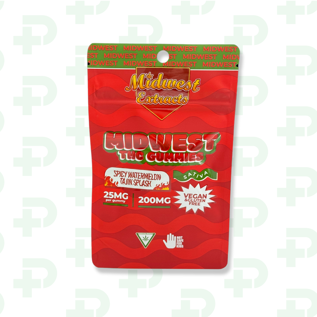 Photograph of product: Midwest Extracts 200mg Gummies - Oui'd - Spicy Watermelon