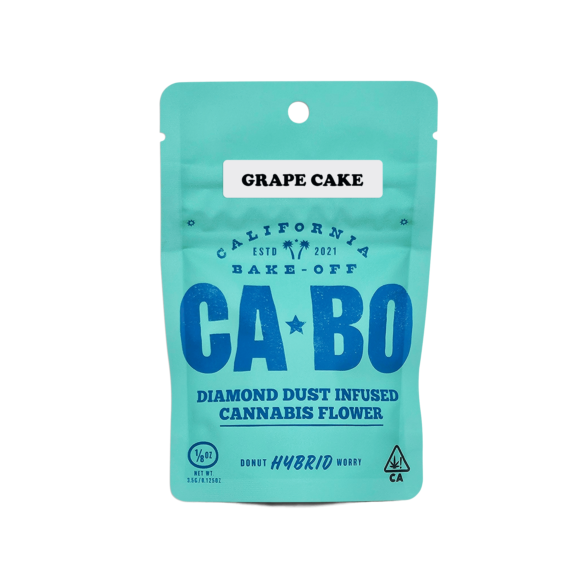 Photograph of product: CABO | Diamond Dust Infused 3.5g Flower - Grape Cake - Hybrid