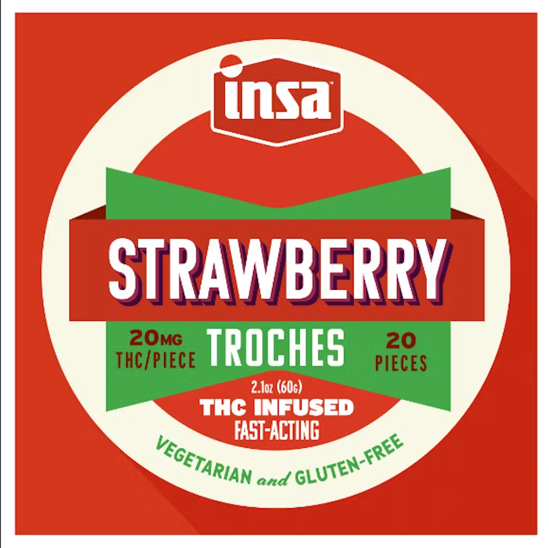 Photograph of product: Strawberry | 20mg RSO Troche | 20pk