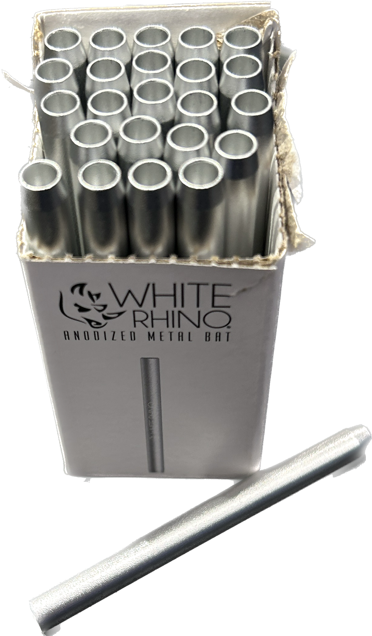 Photograph of product: ACC | White Rhino | Anodized Metal Taster Bat | 3"/Silver