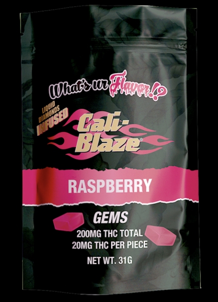 Photograph of product: Cali Blaze - Raspberry - 200mg Gummies (10x20mg)
