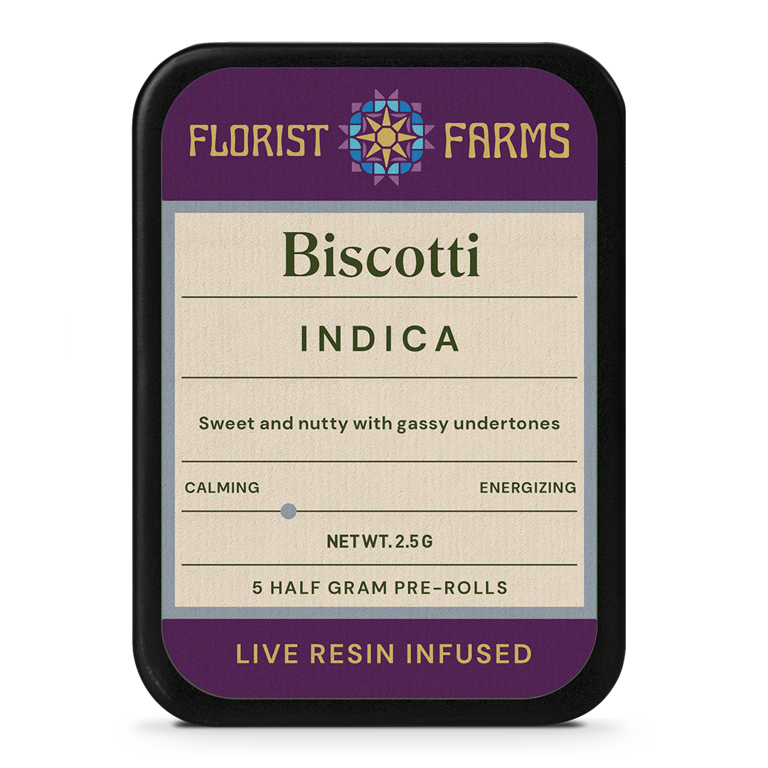 Photograph of product: 5-pack Live Resin Infused Pre-Rolls - Biscotti