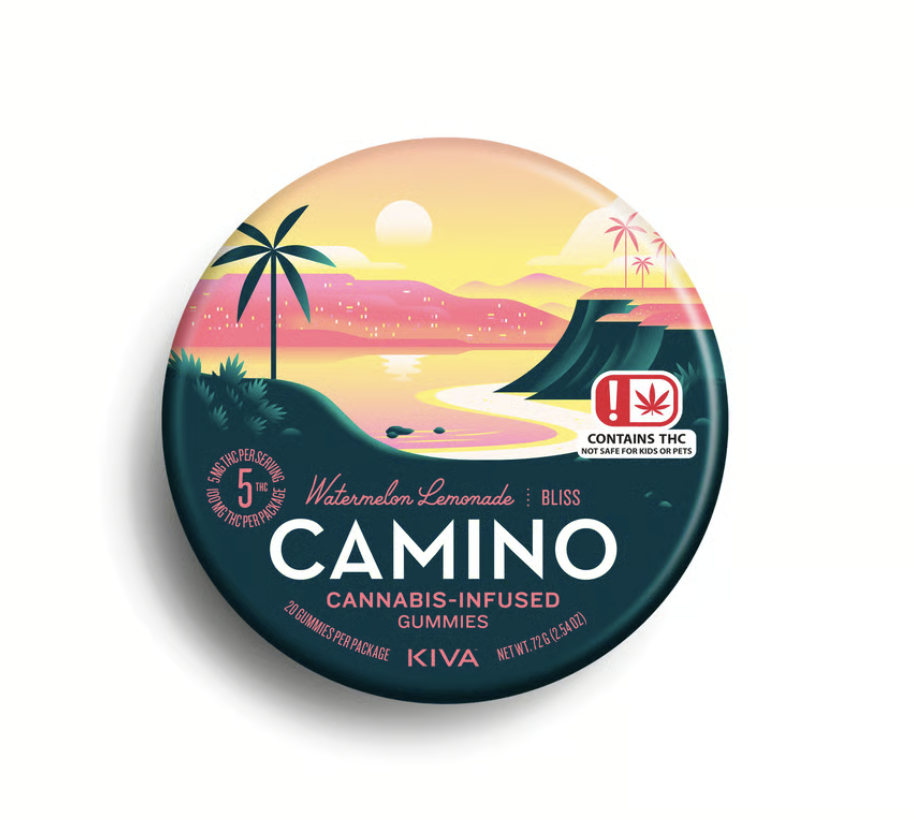 Photograph of product: Kiva 'Camino'  | Watermelon Lemonade | 100mg THC | 20 pc