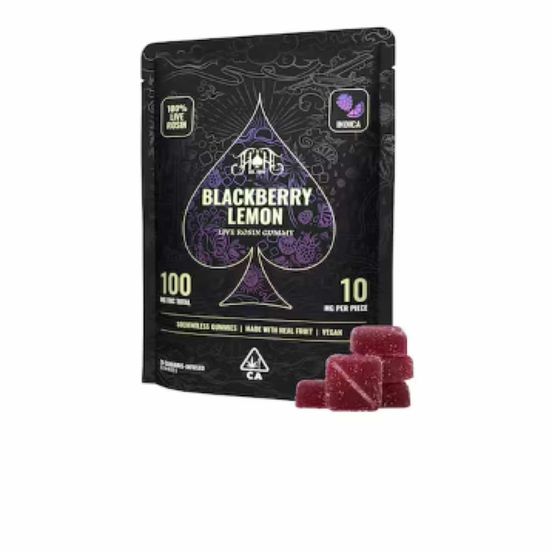 Photograph of product: [Heavy Hitters] Live Rosin Gummies - 100mg - Blackberry Lemon (I) - 