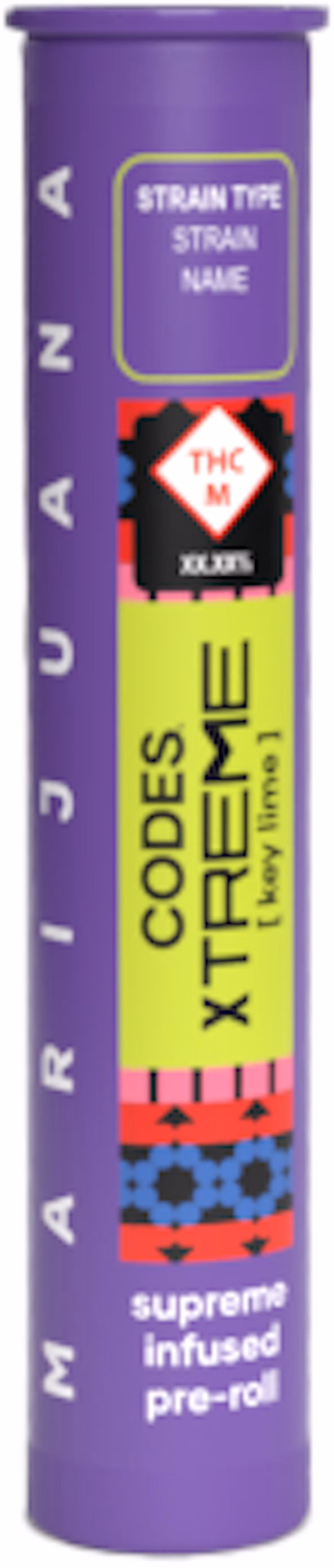 Photograph of product: Codes | Infused Pre-Roll | Strawpaya Melon