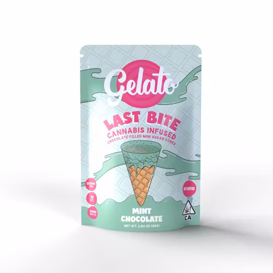 Photograph of product: GELATO LAST BITES | Edible | Mint Chocolate Sugar Cones | 200mg