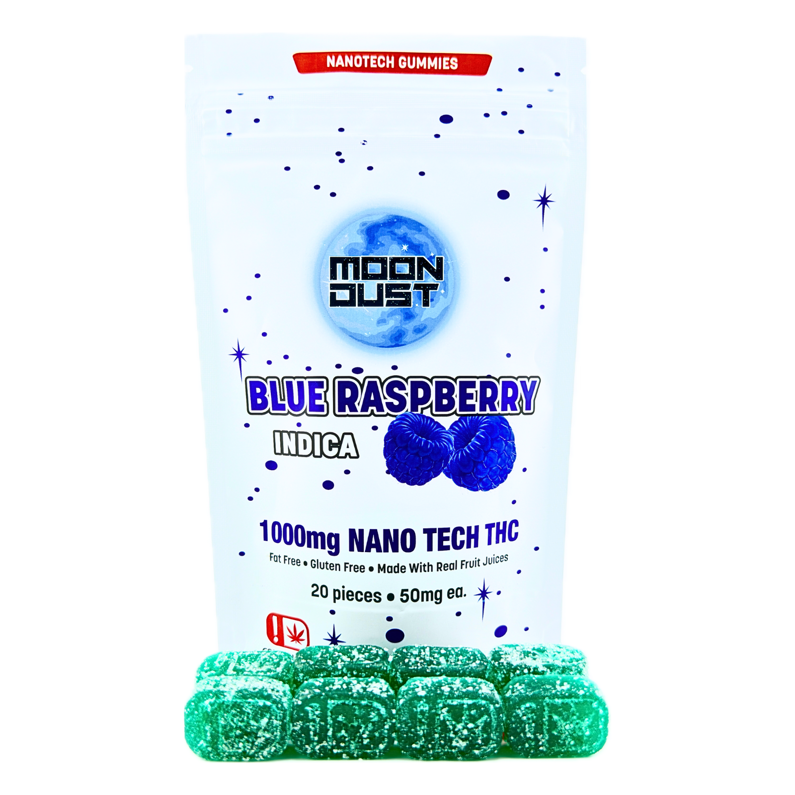 Photograph of product: Blue Raspberry - Moon Dust Nano Gummies