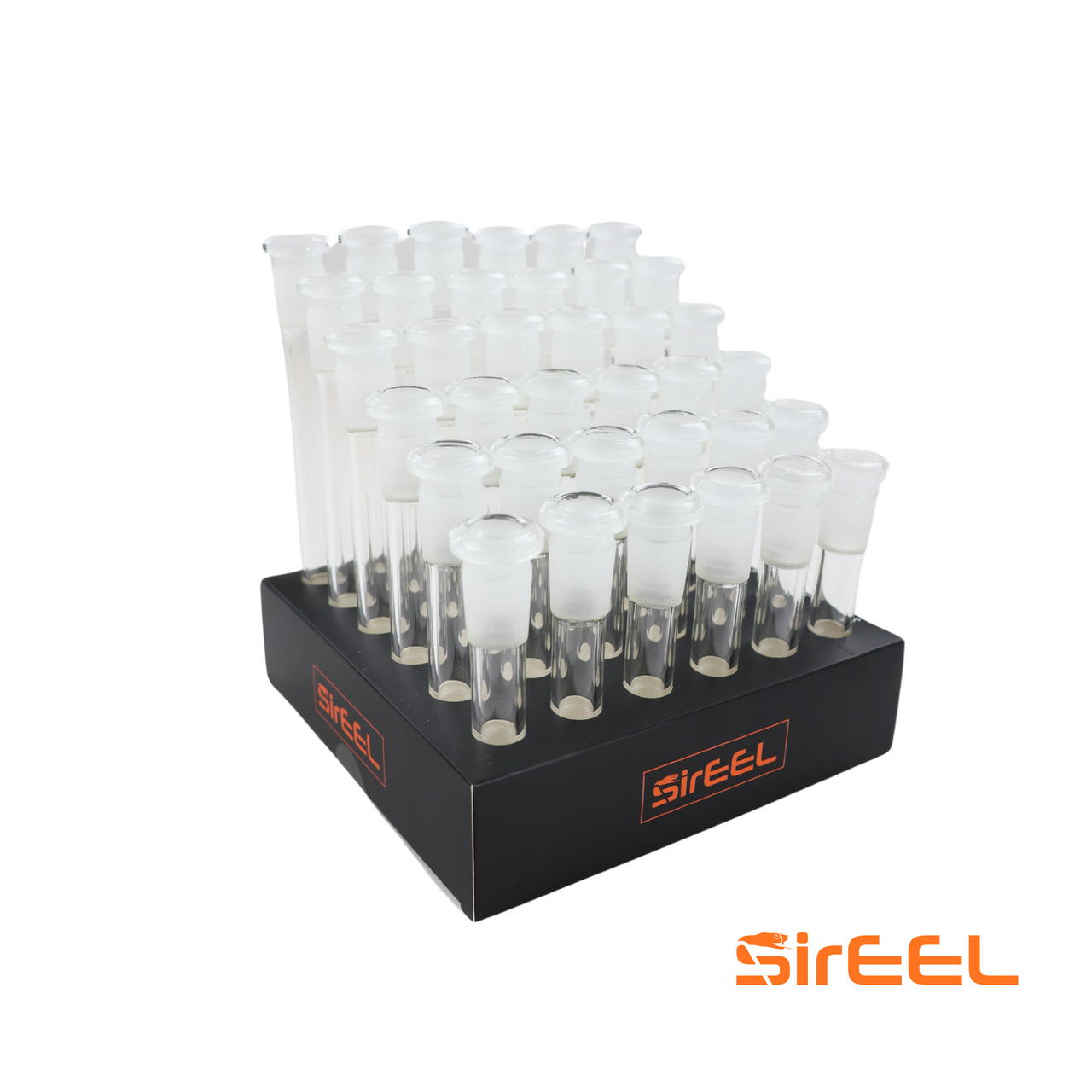 Photograph of product: SirEEL - 36pc Assorted 19/14 Glass On Glass Downstem