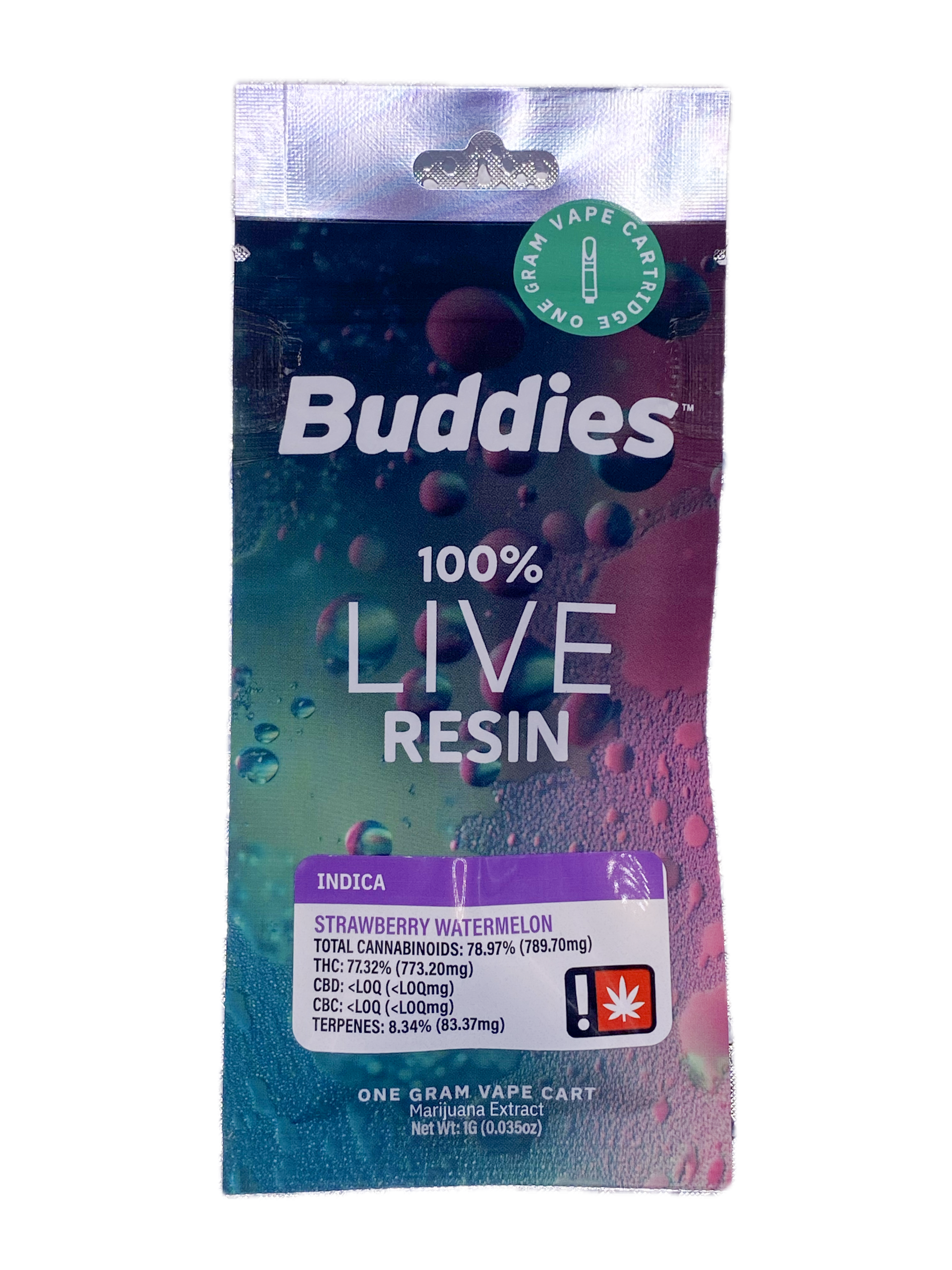 Photograph of product: BUDDIES - VAPE LIVE RESIN - 1G - Oui'd - STRAWBERRY WATERMELON