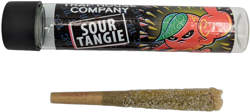 Photograph of product: Trap House - Sour Tangie Dubbz (Oui'd) Infused Preroll - 1.25g