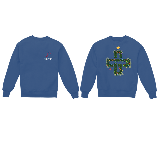Photograph of product: GC 2024 Holiday Crew Sweater - Blue - 