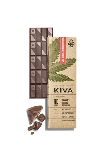 Photograph of product: Milk Chocolate - 100mg - Kiva Bar - Retail