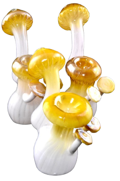 Photograph of product: CRCL | 6" Small Unique Mushroom Glass Sherlock Bubbler B1430