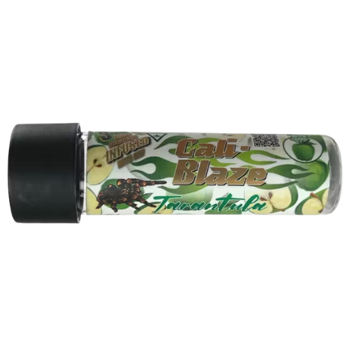 Photograph of product: Cali-Blaze Green Apple Hybrid Tarantula Infused Pre-Roll 3 Pack 3g