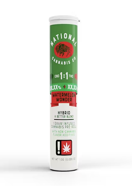 Photograph of product: National Oui'd Co Infused Pre-Roll | Watermelon (H/1:1)