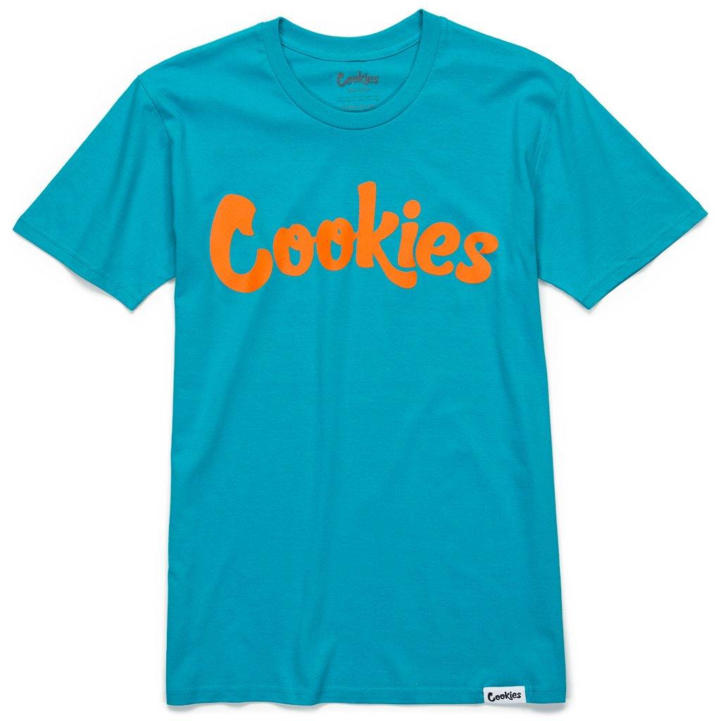 Photograph of product: Cookies - Original Mint Logo - Tee - Teal/Orange