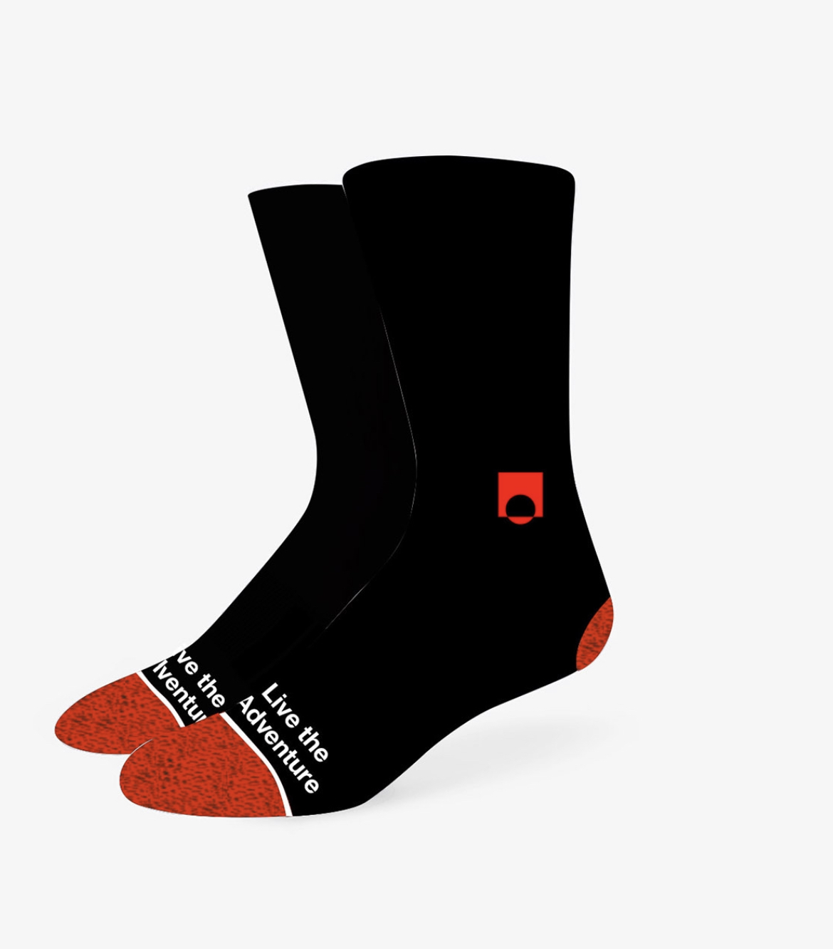 Photograph of product: Live the Adventure Crew Sock with Stash Pocket - Black