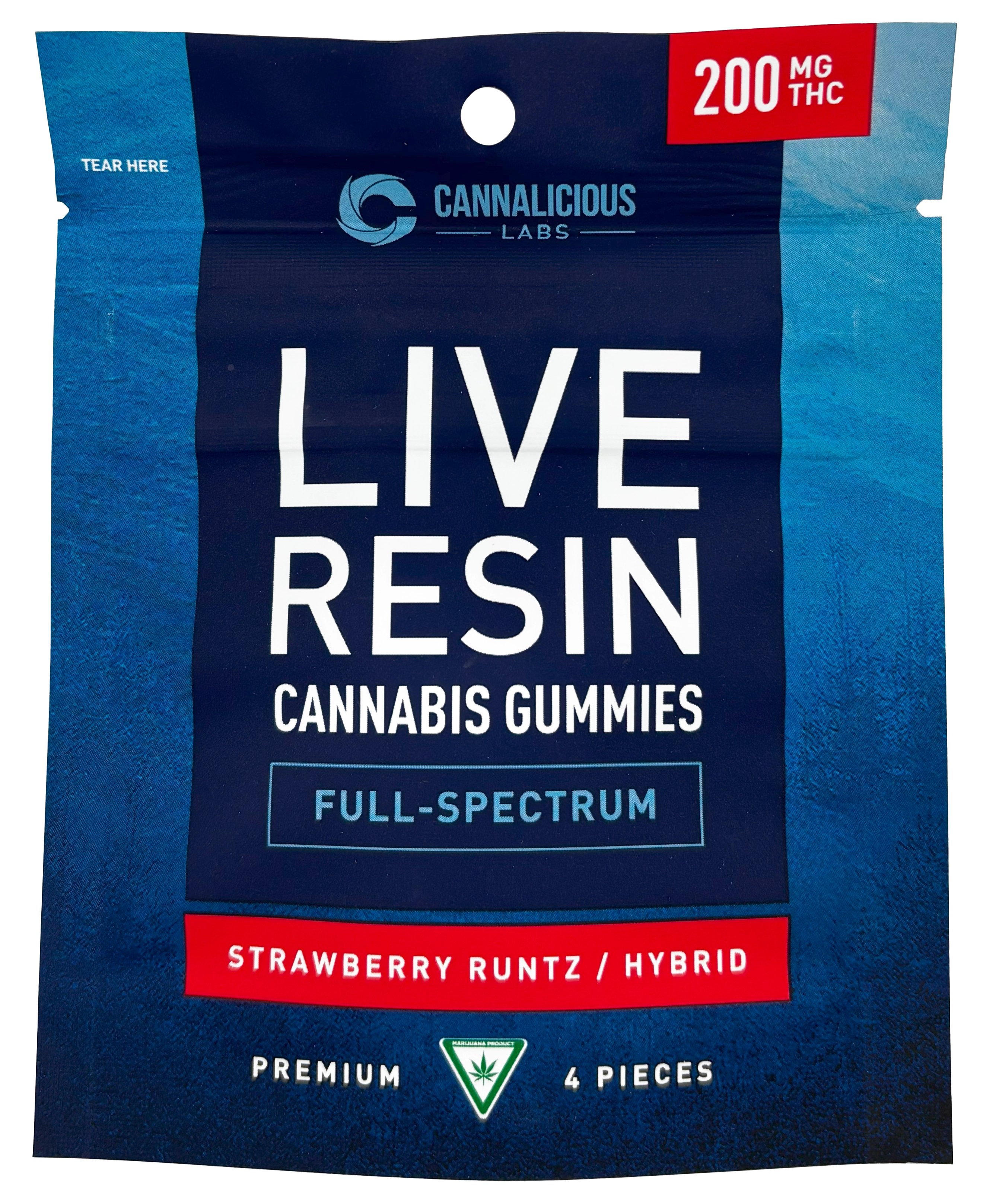 Photograph of product: Cannalicious | Strawberry Runtz | Live Resin Gummy Edible | 200mg TH-oui