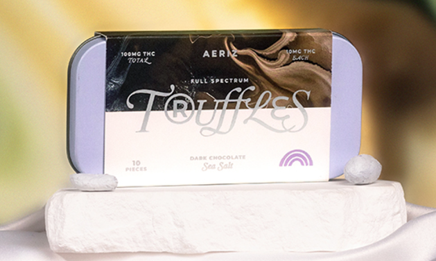 Photograph of product: AERIZ SEA SALT 10PK DARK CHOCOLATE TRUFFLES 100MG