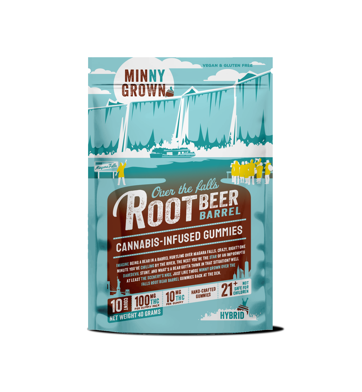 Photograph of product: Minny Grown | Over the Falls Root Beer Barrel - 100 mg | 10pk