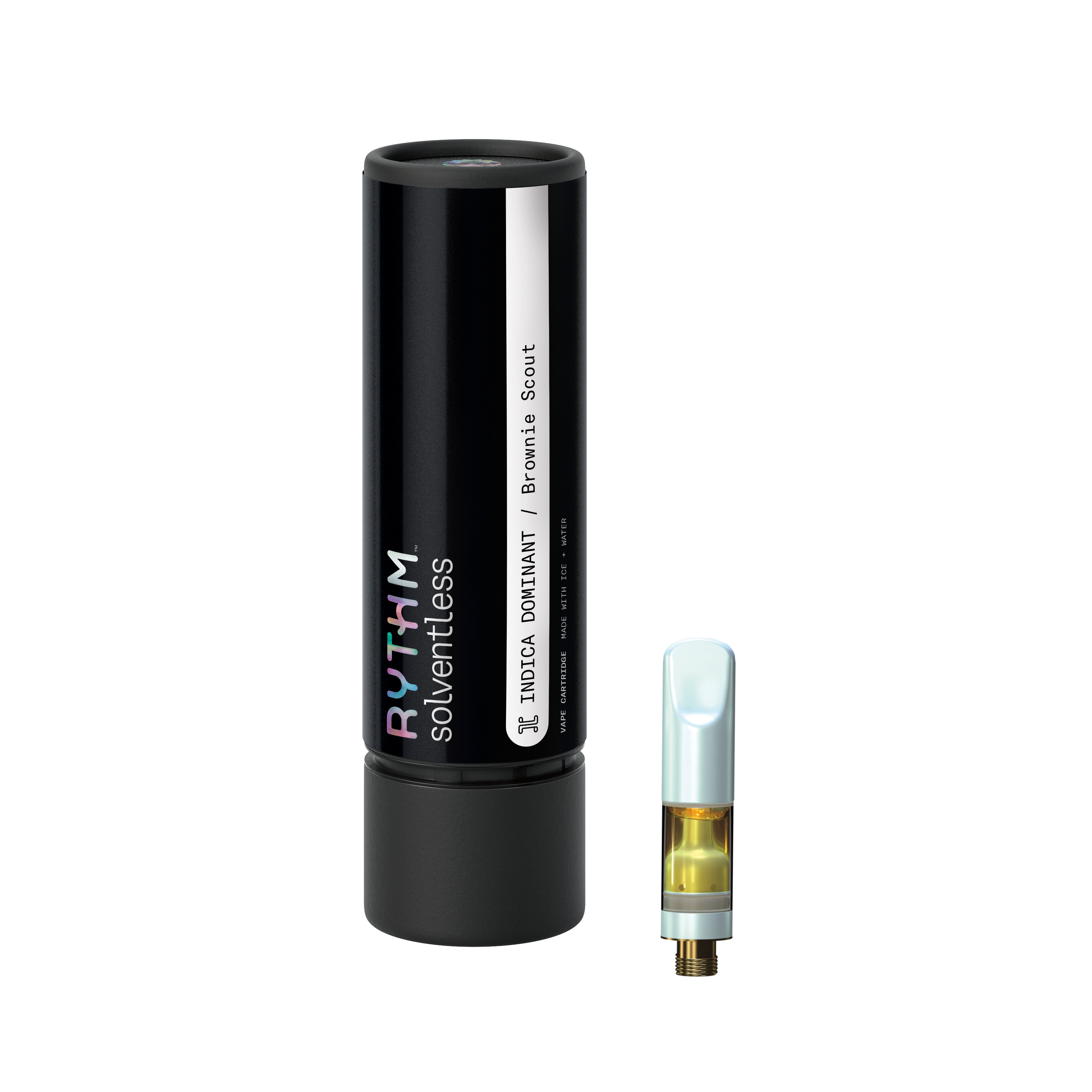 Photograph of product: Rythm | Solventless Live Rosin Cart | Brownie Scout | .5g