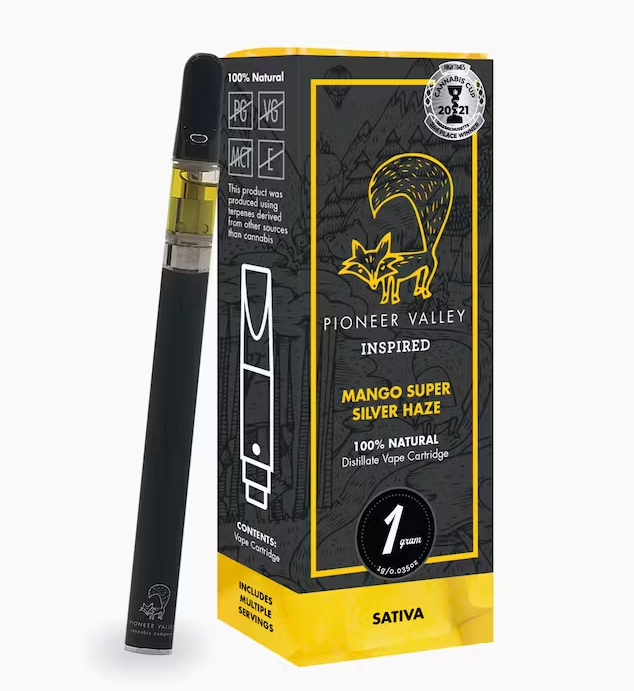 Photograph of product: Mango Super Silver Haze Distillate Cartridge | 1g - Pioneer Valley