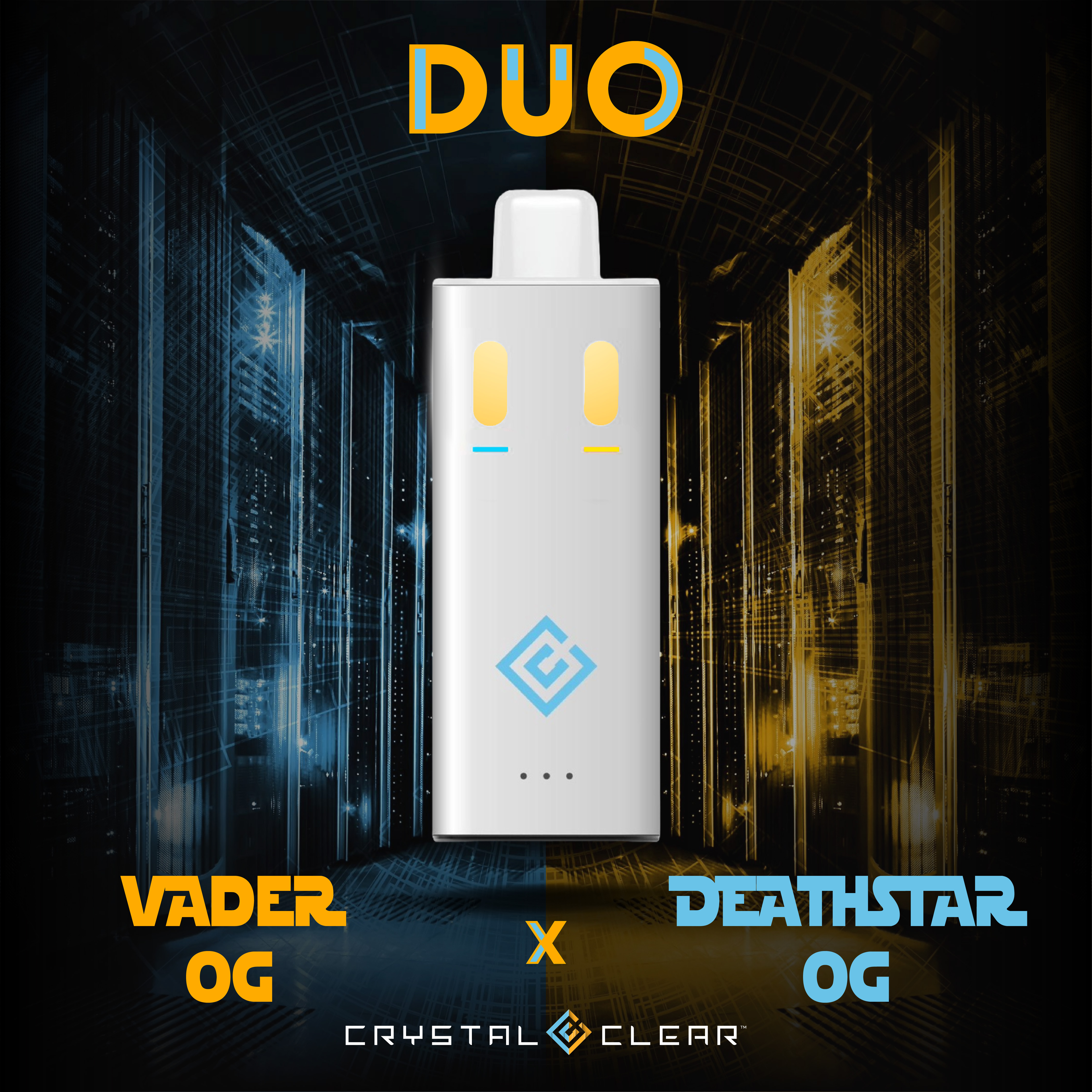 Photograph of product: Duo Vape Disposable | Crystal Clear | Death Star/Vader OG | 2g