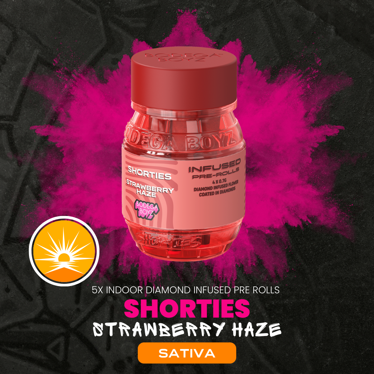 Photograph of product: Strawberry Haze - 4 Pack Diamond Coated & Infused