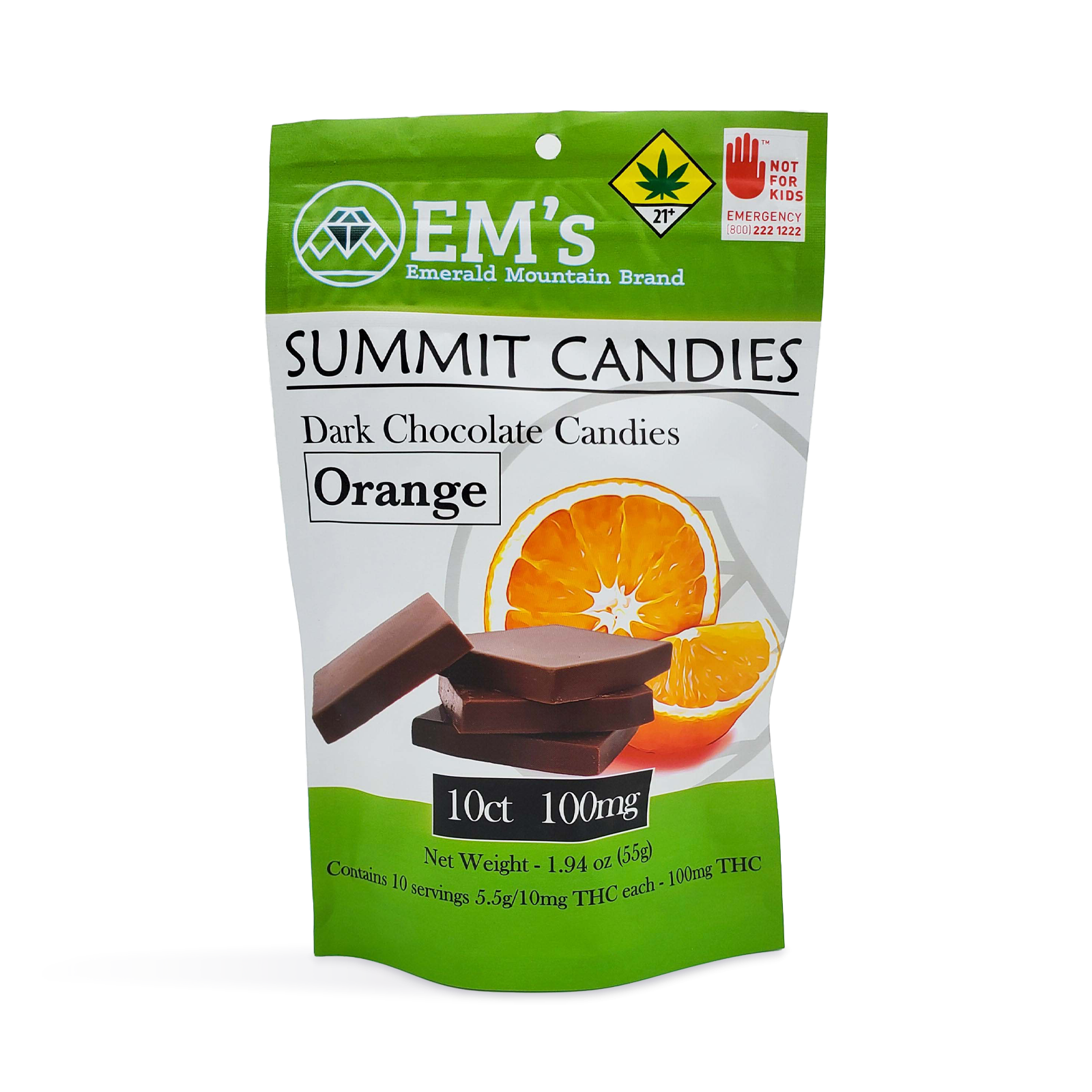 Photograph of product: Dark Chocolate Orange Candies 10-pack