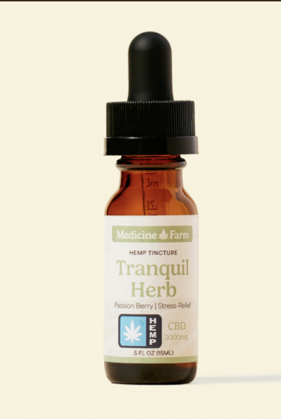 Photograph of product: Medicine Farm Botanicals | Hemp Tranquil Herb Tincture | 15mL