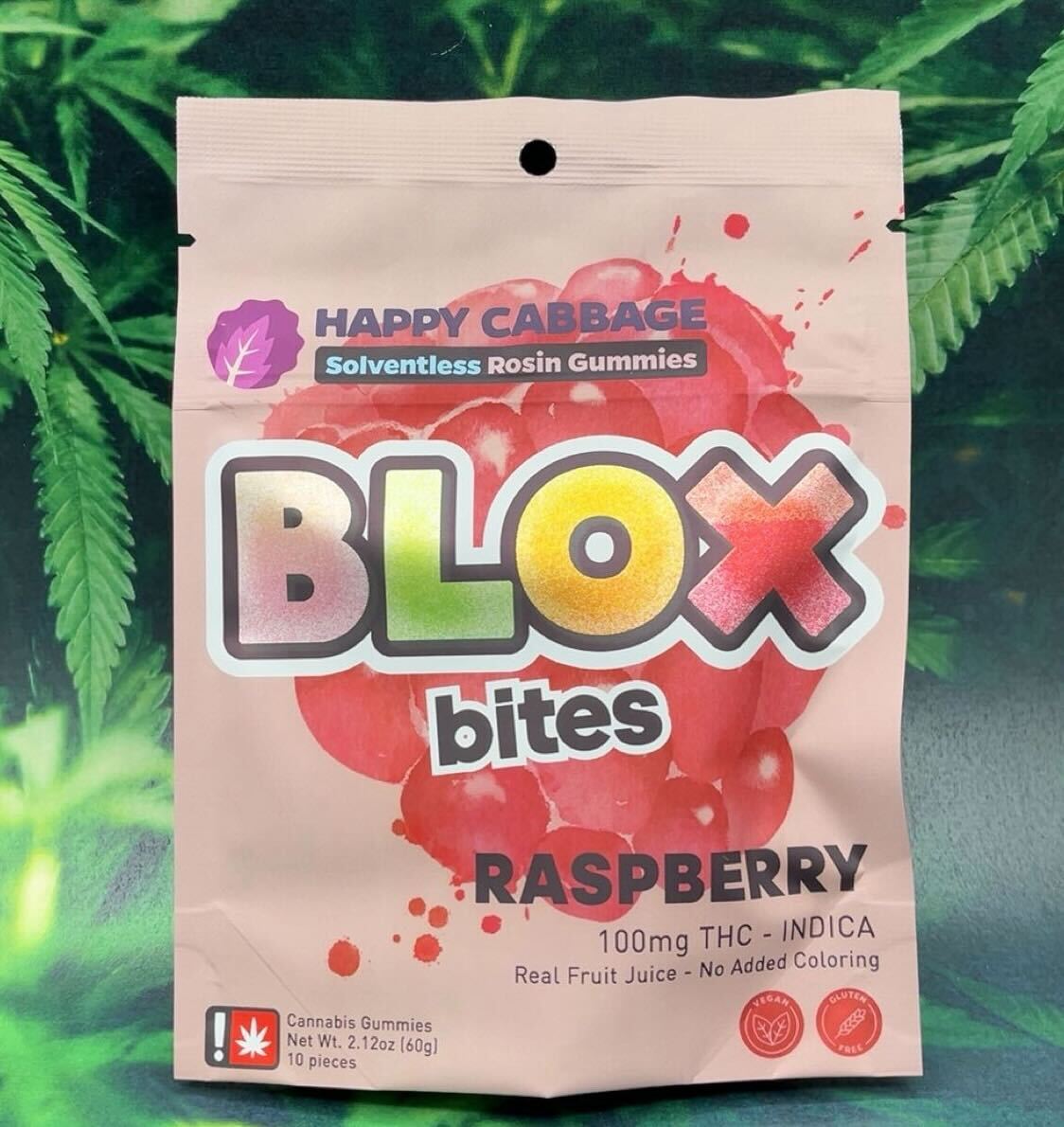 Photograph of product: Gummies | BLOX Bites Raspberry | 100mg