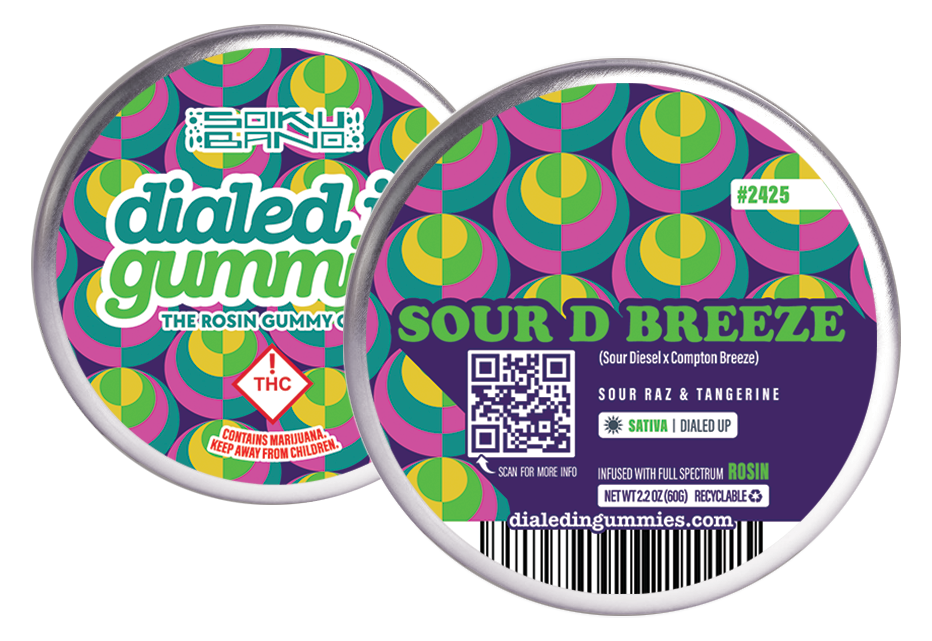 Photograph of product: Dialed-In - (S) - Sour D Breeze Gummies - Batch 2425