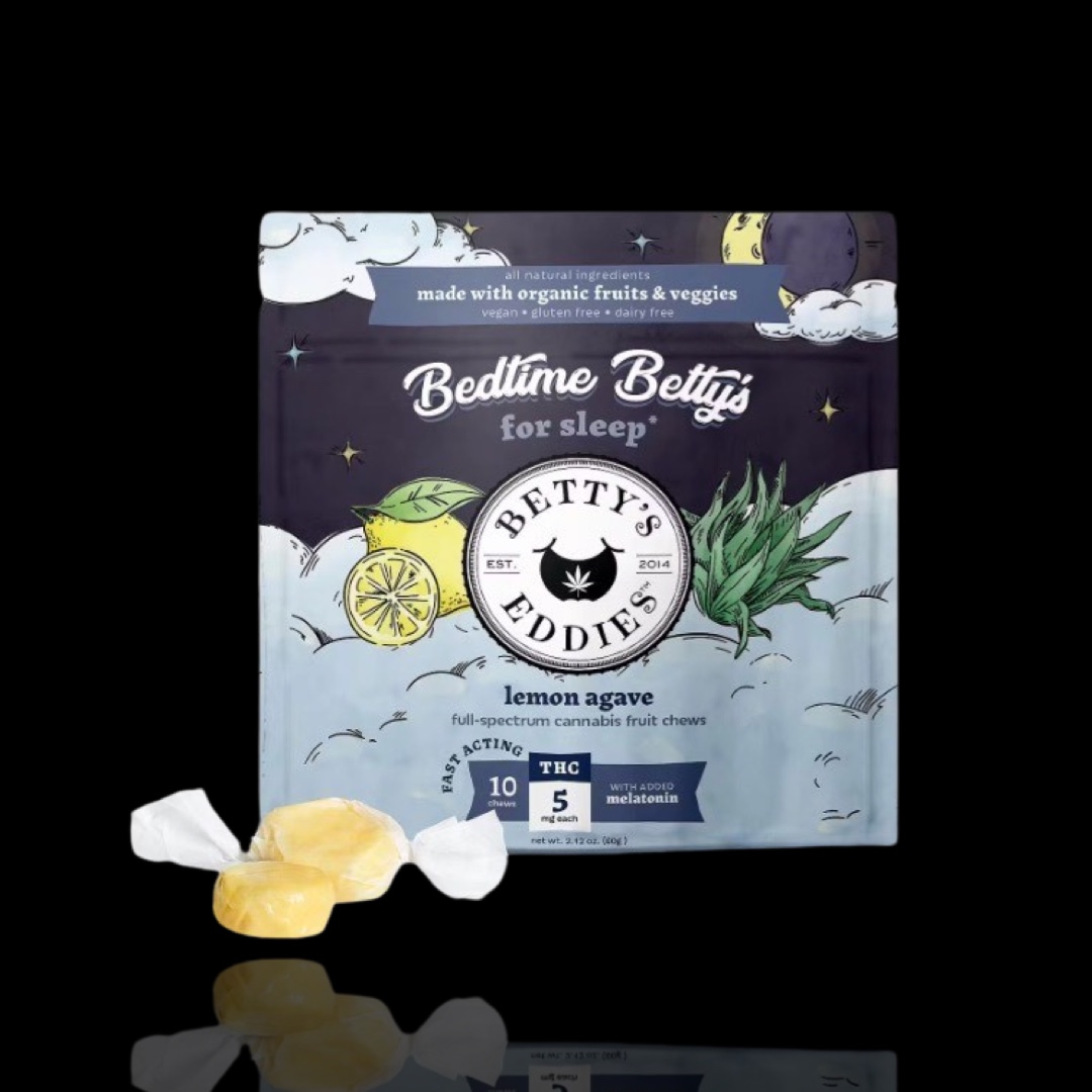 Photograph of product: Bedtime Betty's Lemon Agave with Melatonin Fruit Chews 10 pieces