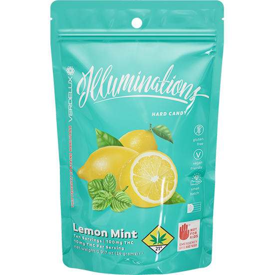 Photograph of product: Illuminations Lemon Mint Hard Candy 10-Pack Edibles Verdelux | 100mg