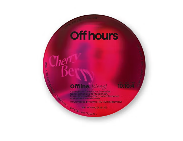 Photograph of product: Off Hours | Cherry Berry | Offline (sleep) | Gummies | 100mg pk