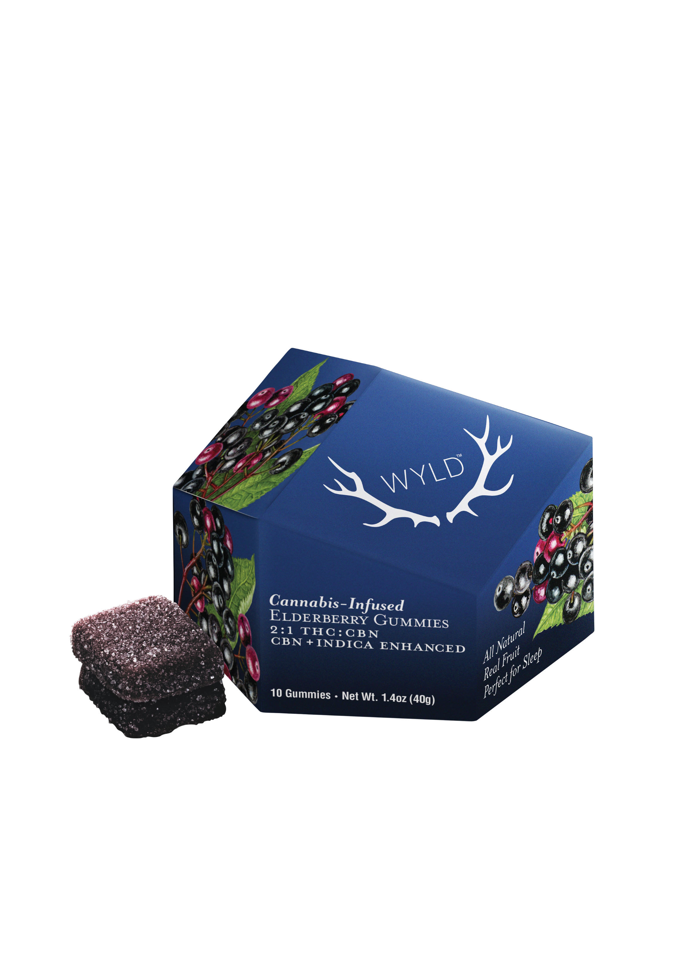 Photograph of product: Wyld - Elderberry - 10ct 2:1 (TH-oui:CBN) Gummies