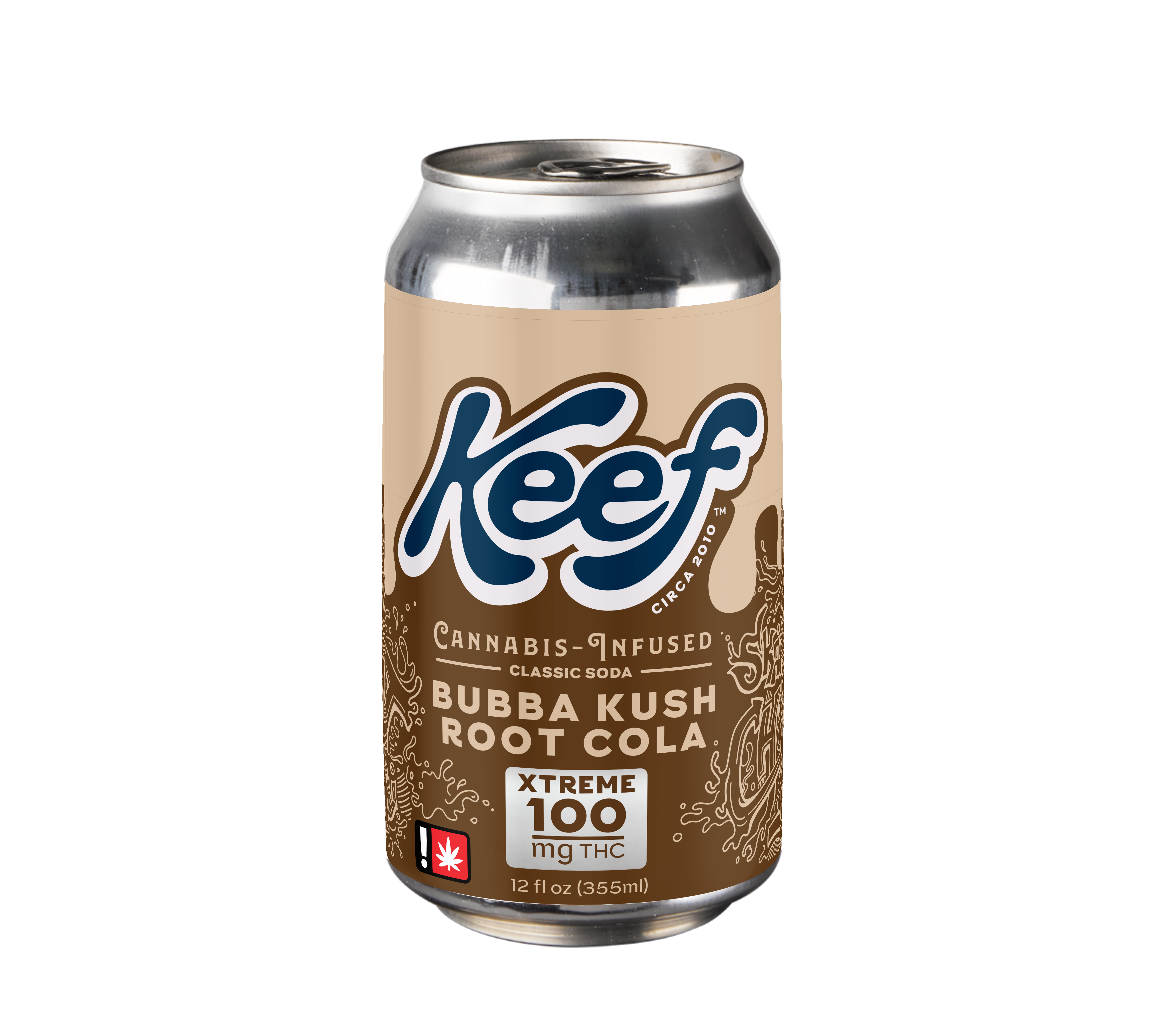 Photograph of product: Keef Bubba Kush Root Cola Xtreme Soda 100mg