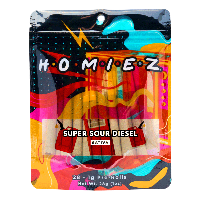 Photograph of product: Homiez Super Sour Diesel Pre-Roll Megapack | 28 x 1g