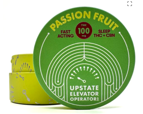 Photograph of product: Upstate Elevator | 20 Pack Fast-Acting Sleep Gummies | 5mg TH-oui: 5mg CBN | Passion Fruit