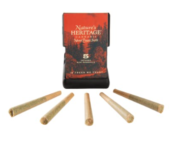 Photograph of product: Nature's Heritage Local Skunk 5pk Bubble au chocolat Infused Prerolls