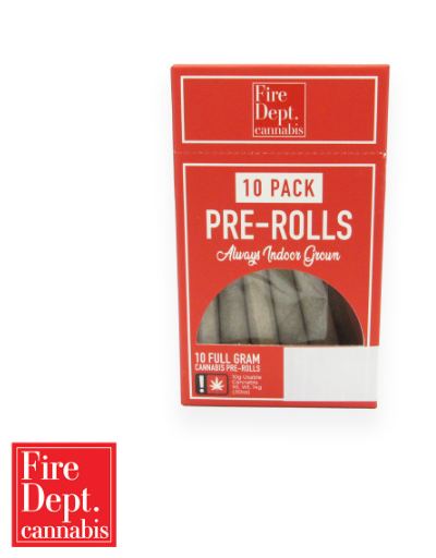 Photograph of product: Fire Dept - 10PK 1G - Creme D'Uva Hybrid Pre-roll Pack