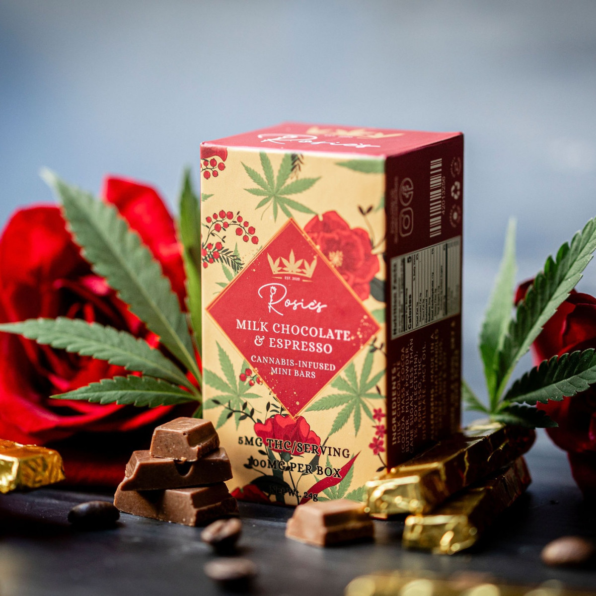 Photograph of product: Rosie's - Mini Chocolate Bars - Milk Chocolate Espresso