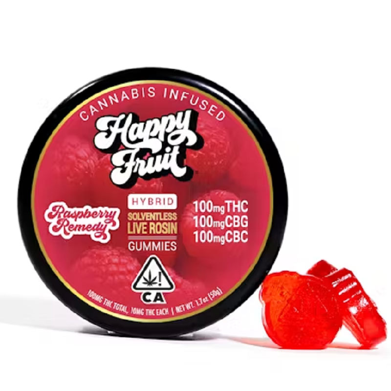 Photograph of product: Raspberry Remedy Rosin Gummies 100mg CBC : 100mg CBG : 100mg TH-oui