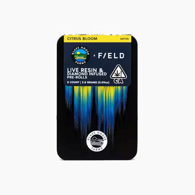 Photograph of product: CITRUS BLOOM 2.5G LIVE RESIN INFUSED 5 PACK PREROLLS