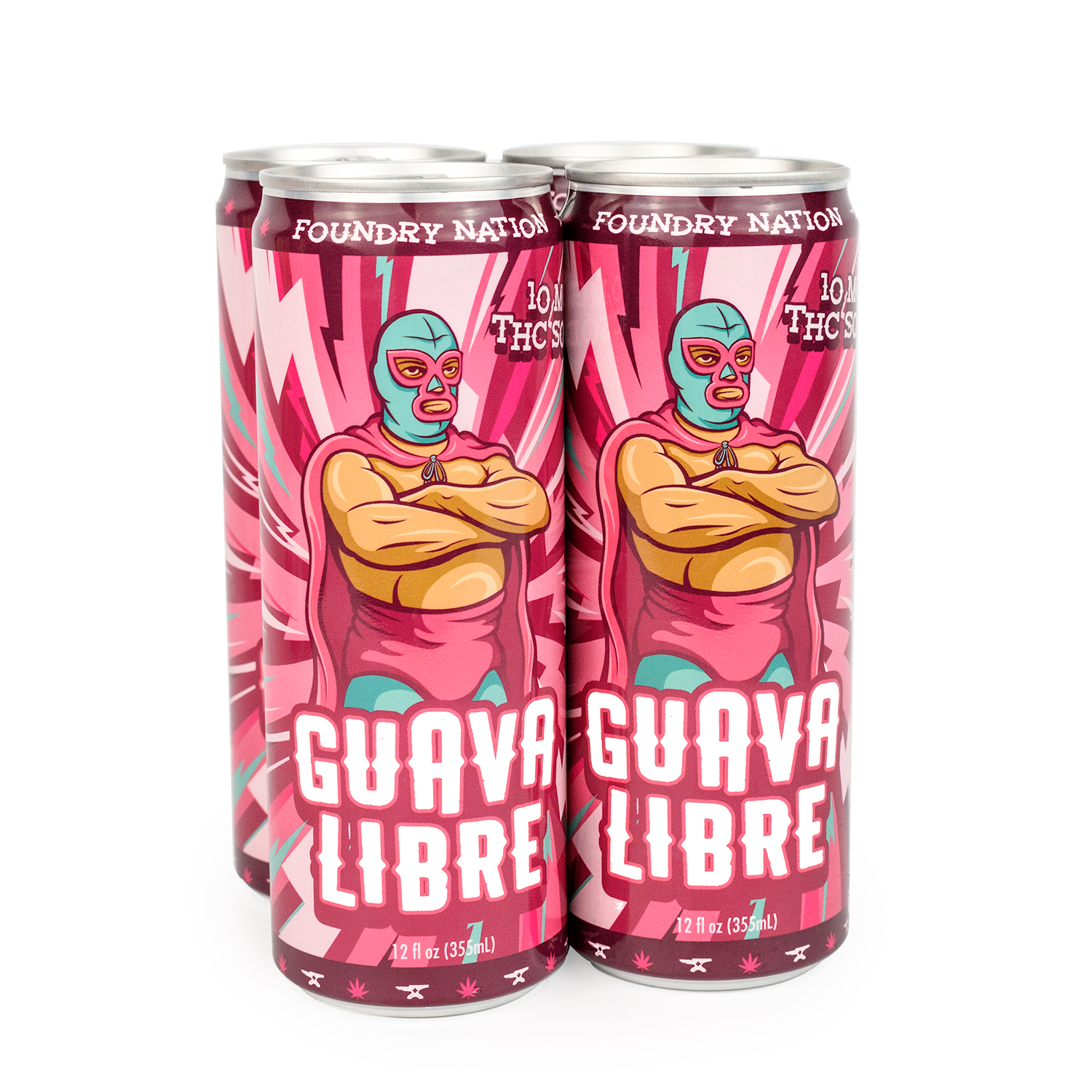 Photograph of product: Foundry Nation - 10mg TH-oui Ringside Refresher - Guava Libre - 12oz