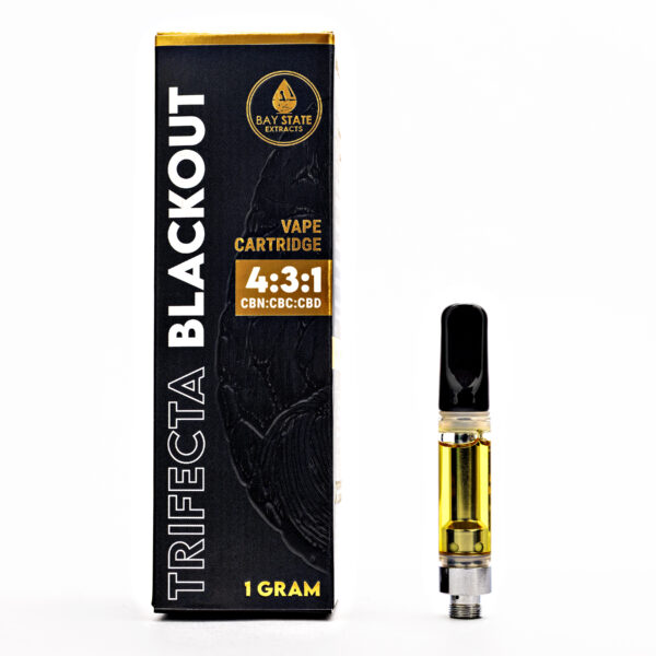 Photograph of product: Blackout 4:3:1 CBN:CBC:CBD Oil Cartridge 1g